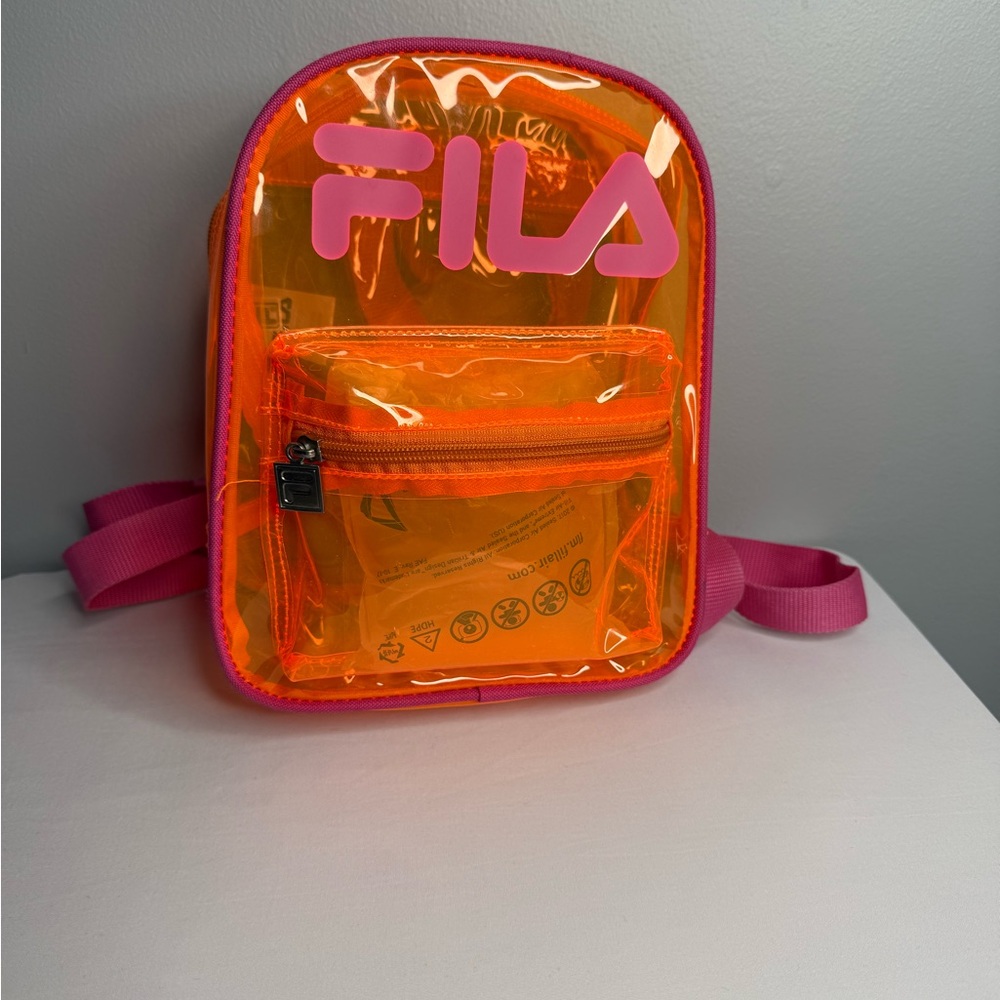 Fila see through neon orange mini pvc backpack Stadium/concert